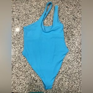 Bright Blue L Space One Shoulder Swimsuit